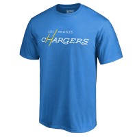 Los Angeles Chargers Powder Blue Multi Color Vintage Logo T-Shirt