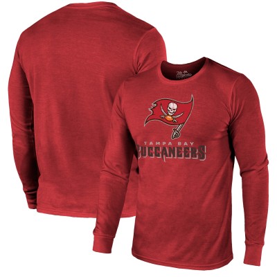 Футболка с длинным рукавом Tampa Bay Buccaneers Majestic Threads Lockup Tri-Blend - Red
