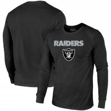 Футболка с длинным рукавом Las Vegas Raiders Majestic Threads Lockup Tri-Blend - Black