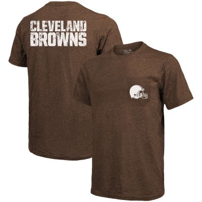 Футболка Cleveland Browns Majestic Threads Tri-Blend Pocket - Brown