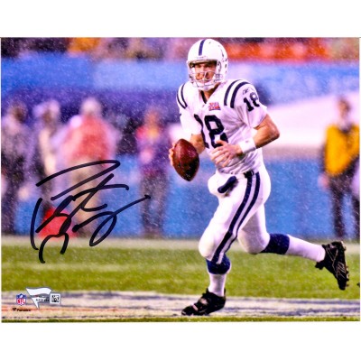 Autographed Indianapolis Colts Peyton Manning Fanatics Authentic 8 x 10 Super Bowl XLI Running in Rain Photograph