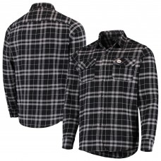Pittsburgh Steelers Antigua Stance Flannel Button-Up Long Sleeve Shirt - Black/Gray