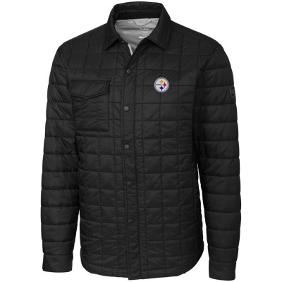 Pittsburgh Steelers Cutter & Buck Black Rainier Shirt Jacket