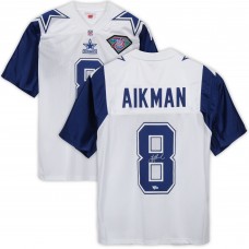 Игровая джерси Autographed Dallas Cowboys Troy Aikman Fanatics Authentic White Alternate Mitchell & Ness Authentic