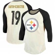 Футболка с рукавом 3/4 JuJu Smith-Schuster Pittsburgh Steelers Vintage - Cream/Black