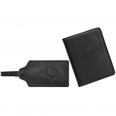 Los Angeles Rams MOJO Leather Luggage Tag & Passport Holder Set - Black
