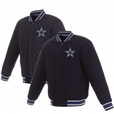 Куртка Dallas Cowboys JH Design Reversible Wool Nylon Varsity - Navy