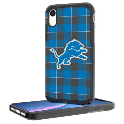 Detroit Lions iPhone Rugged Plaid Design Case
