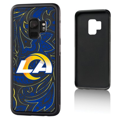 Чехол на телефон Samsung Los Angeles Rams Galaxy Paisley Design - оригинальные аксессуары NFL Лос-Анджелес Рэмс
