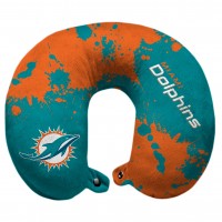 Подушка для путешествий Miami Dolphins Splatter Polyester Snap Closure - Teal