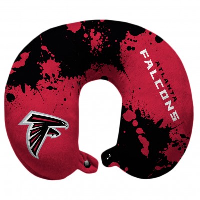 Atlanta Falcons Splatter Polyester Snap Closure Travel Pillow - Red