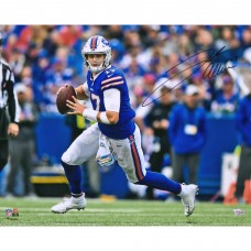 Autographed Buffalo Bills Josh Allen Fanatics Authentic 16 x 20 Blue Passing Photograph