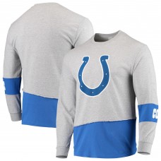 Футболка с длинным рукавом Indianapolis Colts Refried Apparel Sustainable Upcycled Angle - Gray/Royal