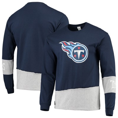 Футболка с длинным рукавом Tennessee Titans Refried Apparel Sustainable Upcycled Angle - Navy/Gray