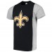 Футболка New Orleans Saints Refried Apparel Black/Gray Upcycled Split