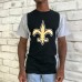 Футболка New Orleans Saints Refried Apparel Black/Gray Upcycled Split