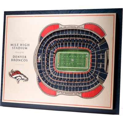 Denver Broncos 17 x 13 5-Layer StadiumViews 3D Wall Art