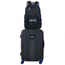 Seattle Seahawks MOJO 2-Piece Backpack & Carry-On Luggage Set - Navy