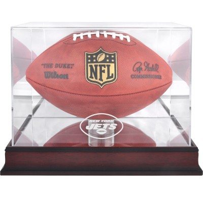 New York Jets Fanatics Authentic Mahogany Football Logo Display Case with Mirror Back