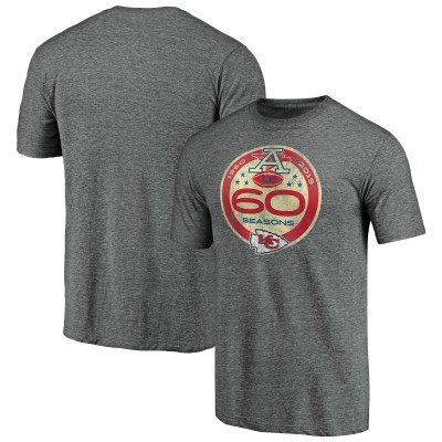 Футболка Kansas City Chiefs 60th Season Logo Weathered - Gray