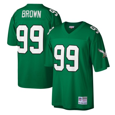 Игровая джерси Jerome Brown Philadelphia Eagles Mitchell & Ness Legacy Replica - Kelly Green