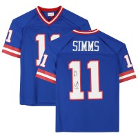 Autographed New York Giants Phil Simms Fanatics Authentic Mitchell & Ness Blue Replica Jersey with SB XXI MVP Inscription