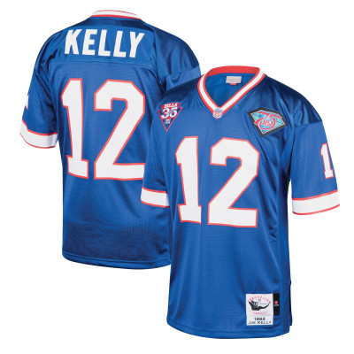 Джерси Buffalo Bills 1994 Jim Kelly Mitchell & Ness Royal Authentic Throwback Retired