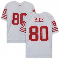 Jerry Rice San Francisco 49ers Autographed Fanatics Authentic Mitchell & Ness White Replica Jersey