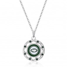 New York Jets Womens Circle Pendant Necklace