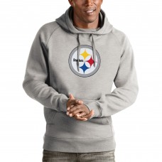 Толстовка с капюшоном Pittsburgh Steelers Antigua Victory- Heather Gray