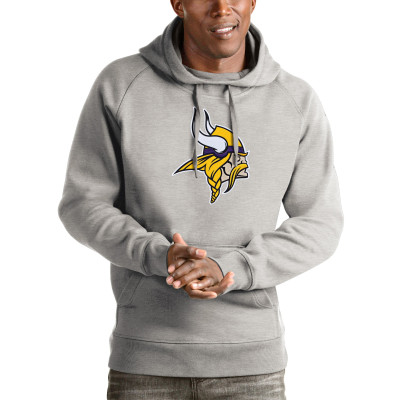Толстовка с капюшоном Minnesota Vikings Antigua Victory- Heather Gray