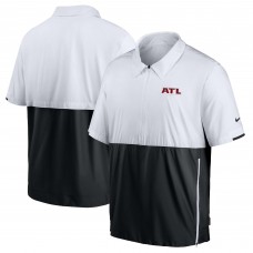 Atlanta Falcons Nike Sideline Coaches Performance Half-Zip Pullover Short Sleeve Jacket - White/Black