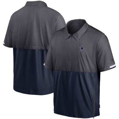 Куртка ветровка с коротким рукавом Dallas Cowboys Nike Sideline Coaches - Charcoal/Navy