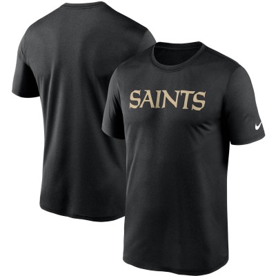 Футболка New Orleans Saints Nike Black Wordmark Legend Performance