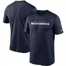 Seattle Seahawks Nike College Navy Wordmark Legend Performance T-Shirt