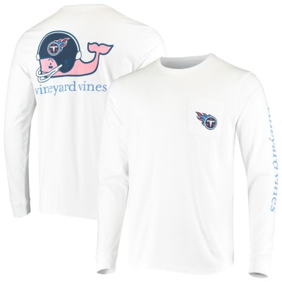 Футболка с длинным рукавом Tennessee Titans Vineyard Vines Whale Helmet - White