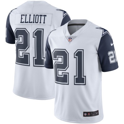 Игровая джерси Dallas Cowboys Ezekiel Elliott White Nike Color Rush Vapor Limited