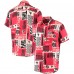 Atlanta Falcons FOCO Tiki Floral Button-Up Woven Shirt - Red/Tan