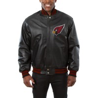 Arizona Cardinals JH Design Leather Full-Snap Jacket - Black