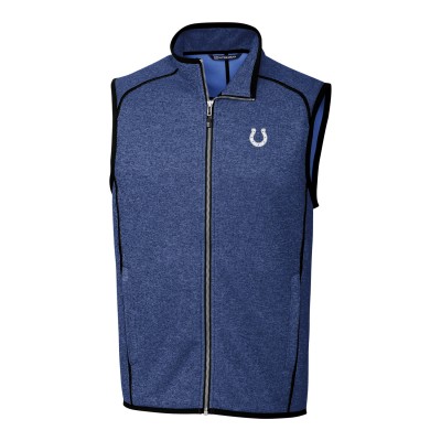 Indianapolis Colts Cutter & Buck Royal Mainsail Sweater Knit Fleece Full-Zip Vest