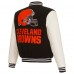 Двусторонняя куртка Cleveland Browns NFL Pro Line by Reversible Fleece Full-Snap - Black/White