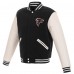 Бомбер Atlanta Falcons JH Design Reversible Fleece with Faux Leather Sleeves - Black/White