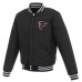 Бомбер Atlanta Falcons JH Design Reversible Fleece with Faux Leather Sleeves - Black/White