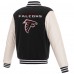 Бомбер Atlanta Falcons JH Design Reversible Fleece with Faux Leather Sleeves - Black/White