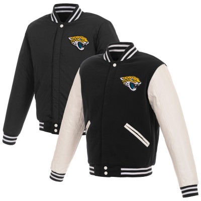 Двусторонняя куртка Jacksonville Jaguars NFL Pro Line by Reversible Fleece Full-Snap - Black/White