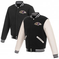 Двусторонняя куртка Baltimore Ravens NFL Pro Line by Reversible Fleece Full-Snap - Black/White