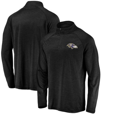 Кофта на короткой молнии Baltimore Ravens Fanatics Black Striated Primary Logo Raglan