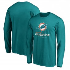 Футболка с длинным рукавом Miami Dolphins Fanatics Aqua Team Lockup Футболка с длинным рукавом Miami Dolphins Fanatics Aqua Team Lockup