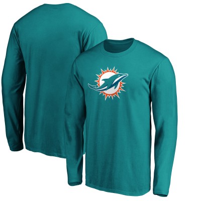 Футболка с длинным рукавом Miami Dolphins Fanatics Aqua Primary Logo
