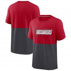 Футболка Tampa Bay Buccaneers Nike Fan Gear Colorblock Tri-Blend - Red/Pewter